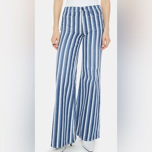 MOTHER The Patch Pocket Twister Sneak Flared Wide Leg Jeans Women's